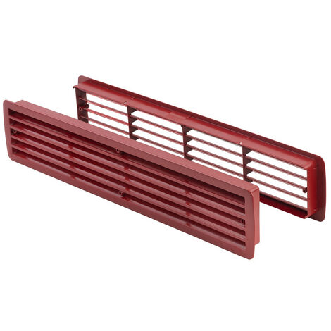 Lüftungsgitter Türlüftung Kunststoff Rubinrot paarweise 457mm x 92mm