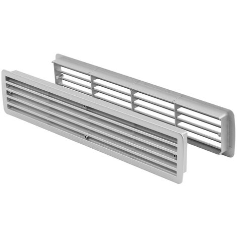 Lüftungsgitter Türlüftung Kunststoff Silber paarweise 457mm x 92mm