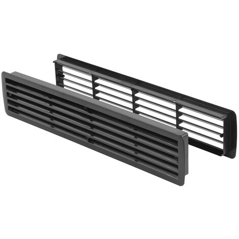 Lüftungsgitter Türlüftung Kunststoff Schwarz paarweise 457mm x 92mm