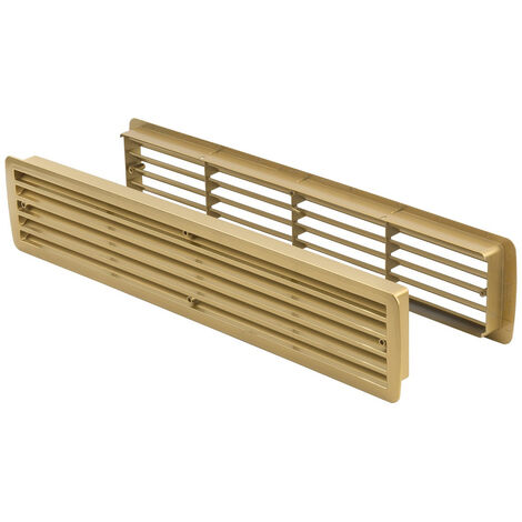 Türlüftung Lüftungsgitter aus Kunststoff Messing paarweise 457mm x 92mm