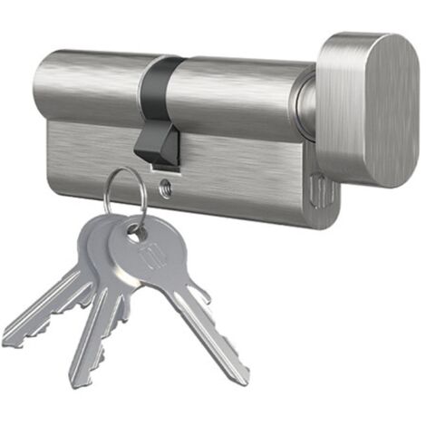Knopfzylinder Knaufzylinder Profilzylinder mit Knopf vernickelt 50mm x 30mm