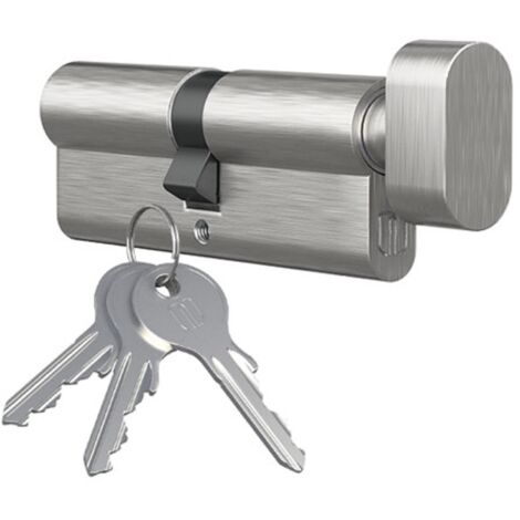 Knopfzylinder Knaufzylinder Profilzylinder mit Knopf vernickelt 40mm x 35mm
