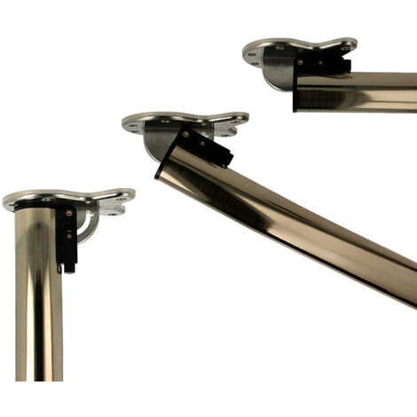 Abklappbares Tischbein 870mm Edelstahl finish d:50mm Möbelfuß aus Metall