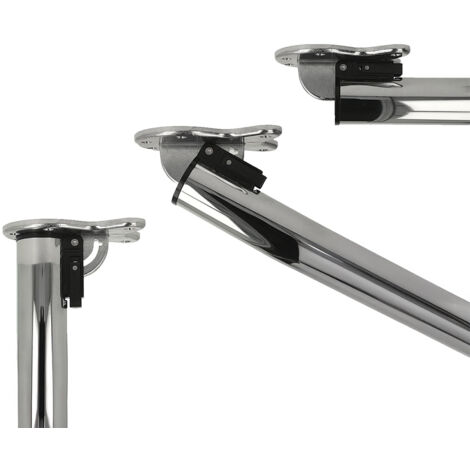 Abklappbares Tischbein 870mm Chrom glänzend d:50mm Möbelfuß Tischfuß aus Metall