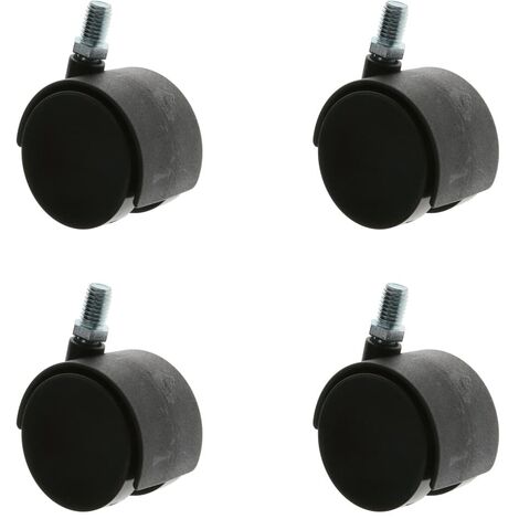 Lenkrolle Möbelrolle Möbeltransportrolle Kunststoffrolle Rolle Ø45mm M8 4er-Pack