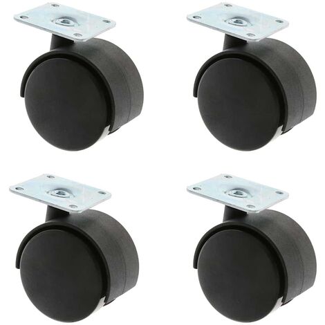 Bürostuhlrolle Möbelrolle Anschraubplatte Möbeltransportrolle Ø45mm 4er Pack