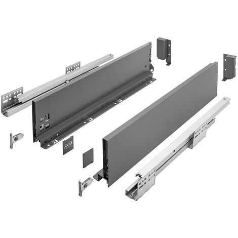 Anthrazit Schubladensystem Unterflurführungen Schublade Soft Close 600mm 120mm