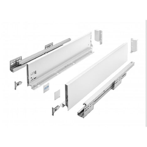 Stahl Unterfluführungen Schubladensystem Weiß Soft Close Dämpfung 450mm 120mm