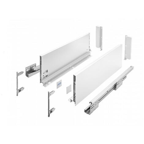 Stahl Unterfluführungen Schubladensystem Weiß Soft Close Dämpfung 350mm 168mm