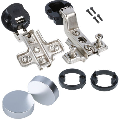 Glastür-Topfbänder Ø 26mm Chrom matt Glastür 4-6mm Scharnier Innenanschlag Rund