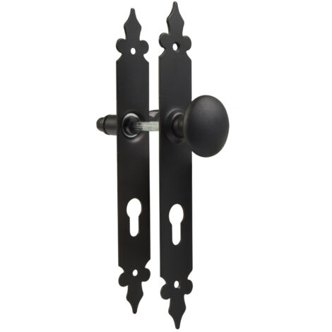 Türgriff Türklinke Türbeschlag aus Metall Schwarz matt auf Schild Wechselgarnitur