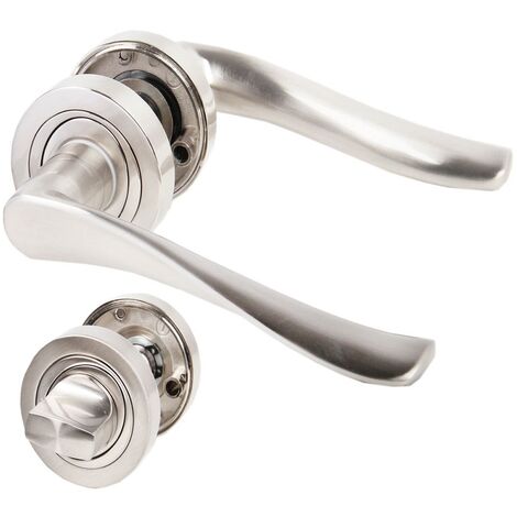 Türdrücker Türgriff Wigo Türklinke Türbeschlag Drückergarnitur Zamak Nickel matt WC - Bad