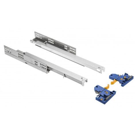 Schubladenschienen Unterflurführung Soft Close Schubladenauszug h 45mm Metall 500mm