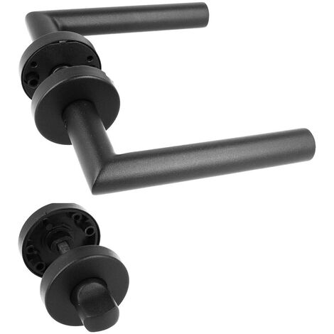 Türgriff Türklinke Türdrücker Türbeschlag Edelstahl Schwarz Matt Black Line Soft WC - Bad