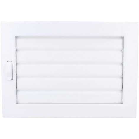 Lüftungsgitter Warmluftgitter Kaltluftgitter Lamellen schließbar Weiss 325x195mm