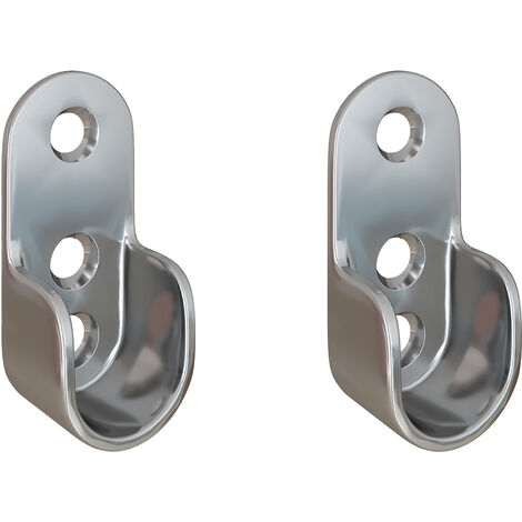 Verchromte Stangenhalter Kleiderstangenhalter oval Schrankrohrhalter Zamak Wandhalter