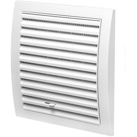 Abluft- Zuluftgitter Kunststoff Weiß Schieberegler Lüftungsgitter Insektenschutz 190mm x 190mm
