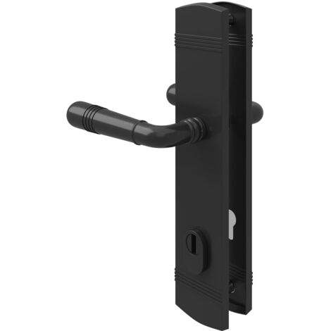 Sicherheitsbeschlag Schwarz matt Kernziehschutz Türbeschlag Türdrücker modern Drücker/Drücker DIN 10/92
