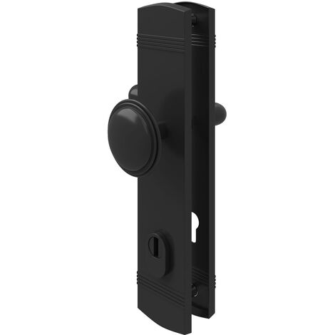 Sicherheitsbeschlag Schwarz matt Kernziehschutz Türbeschlag Türdrücker modern Knopf/Drücker DIN 8/72