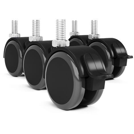 Bürostuhlrolle 50mm Möbelrolle Bodenschonend 10mm Mit Bremse 5er Pack