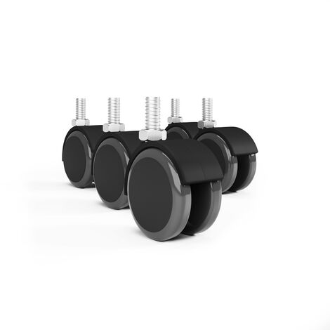 Bürostuhlrolle 50mm Möbelrolle Bodenschonend 10mm Ohne Bremse 5er Pack