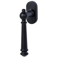 Fensterolive 90° Rasterung Fenstergriff Halbolive Schwarz matt pulverbeschichtet