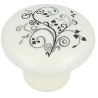 Möbelknopf shabby chic Kommodenknopf Porzellan Weiß 36mm Schubladenknopf