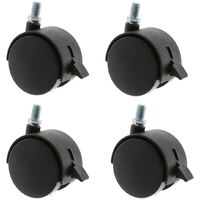 Möbelrolle Bremse Kunststoffrolle Lenkrolle Möbeltransportrolle Ø50mm M10 4er Pack