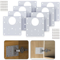 Scharniertopfplatte 90x90mm 2 Stück Edelstahl Reparaturplatte Möbelbefestigung Verbinder