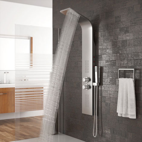 Duschpaneel LED Wasserfall Edelstahl Duschsäule Duschset Regendusche Massage DE