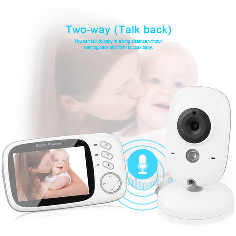 3.2" Wireless Babyphone Baby Monitor mit Vox Kamera Nachtsicht Musik Video Audio 
