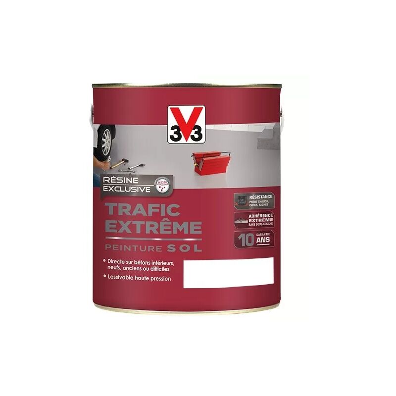Peinture Sol Résine V33 Trafic Extrême Blanc 2,5 L