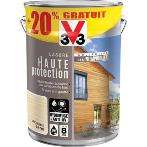 Lasure haute protection Les intemporelles® V33 Incolore Satin 5L + 20%