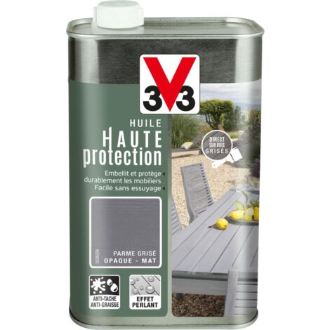 Huile bois extérieur Haute Protection Opaque V33 Parme Grisé 1L