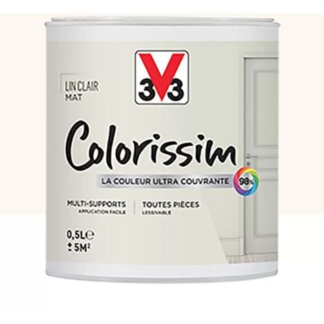 Peinture Multi-supports V33 Colorissim Mat Lin clair 0,5 L