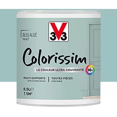 Peinture Multi-supports V33 Colorissim Mat Bleu alizée 0,5 L