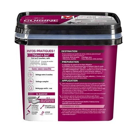 Peinture Multi-Matériaux Cuisine V33 Déco LAB Gris taupe Satin 0,75 L