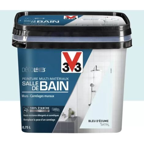 Peinture Multi-Matériaux Salle de bain V33 Deco Lab Bleu d'écume 0,75 L
