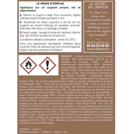 Peinture aérosol LIBÉRON Les Vapos Bronze Métal Sablé 0,4 L