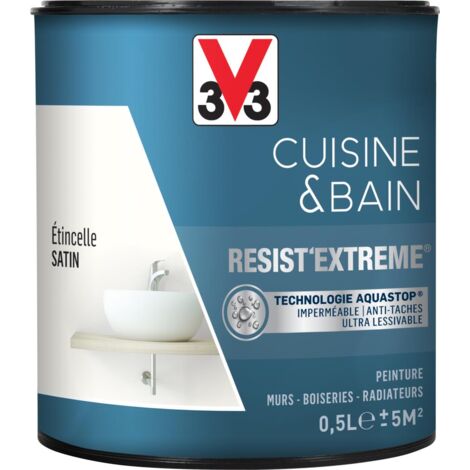 Peinture multi-supports monocouche Cuisine & Bain Resist'Extrême® V33 Etincelle satin 0,5L