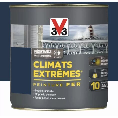 Peinture spéciale fer Climats Extrêmes® - Bleu hoggar 0,5 L Finition : Brillant