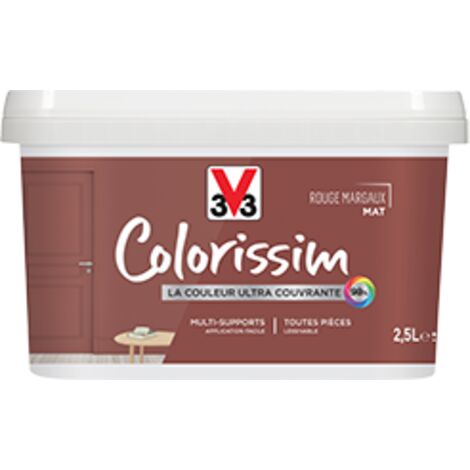 Peinture Multi-supports V33 Colorissim Mat Rouge Margaux 2,5 L