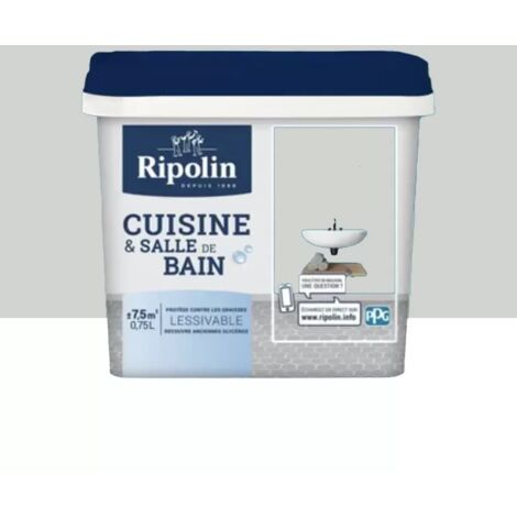 Ripolin – Peinture anti humidité satin 0,75L gris lomé – Résistante à l'humidité et aux moisissures – Pour cuisine et salle de bain (1/6)