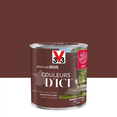 Peinture bois V33 Couleurs d'ICI Rouge sépia 0,5 L
