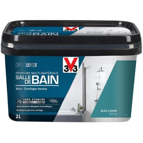 Peinture Multi-Matériaux Salle de bain V33 Deco Lab Bleu lagon 2 L (1/3)