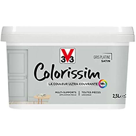 Peinture Multi-supports V33 Colorissim Satin Gris Platine 2,5 L