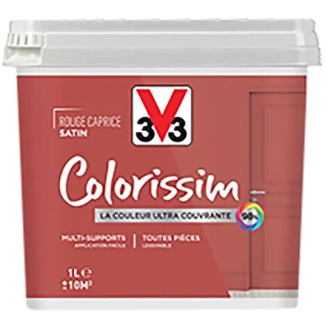 Peinture Multi-supports V33 Colorissim Satin Rouge caprice 1 L
