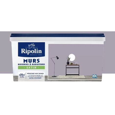 Peinture Murs, Boiseries, Radiateurs RIPOLIN Satin Gris lyre 2,5 L