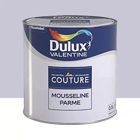 Dulux Valentine – Peinture acrylique satinée 0,5 L – Finition veloutée – Application facile sur murs et boiseries – Couleur parme (1/2)