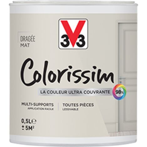 Peinture Multi-supports V33 Colorissim Mat Dragée 0,5 L (1/4)